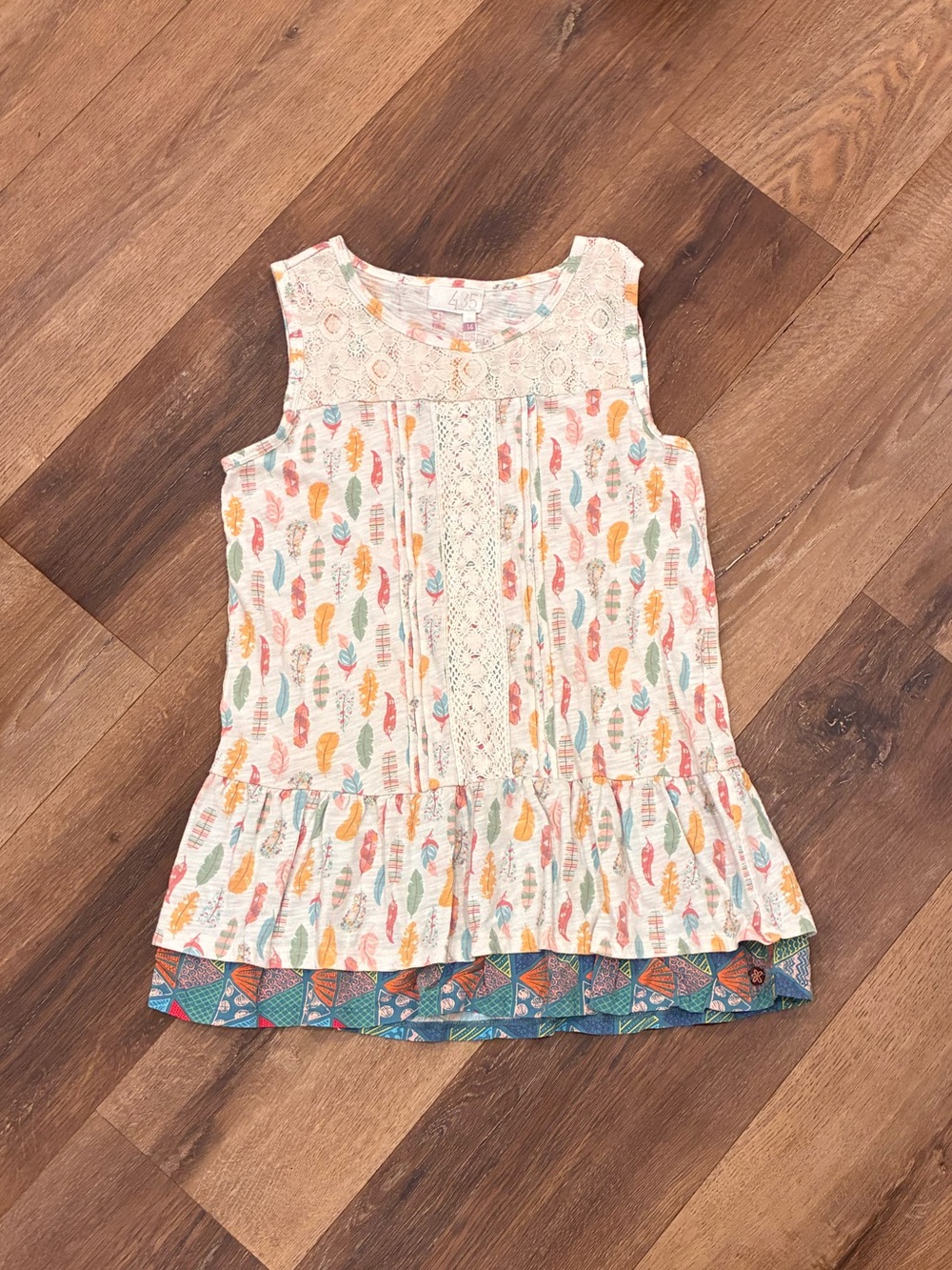 Matilda Jane Of A Feather Top Camp MJC Summer Sleeveless Shirt 14 Girl